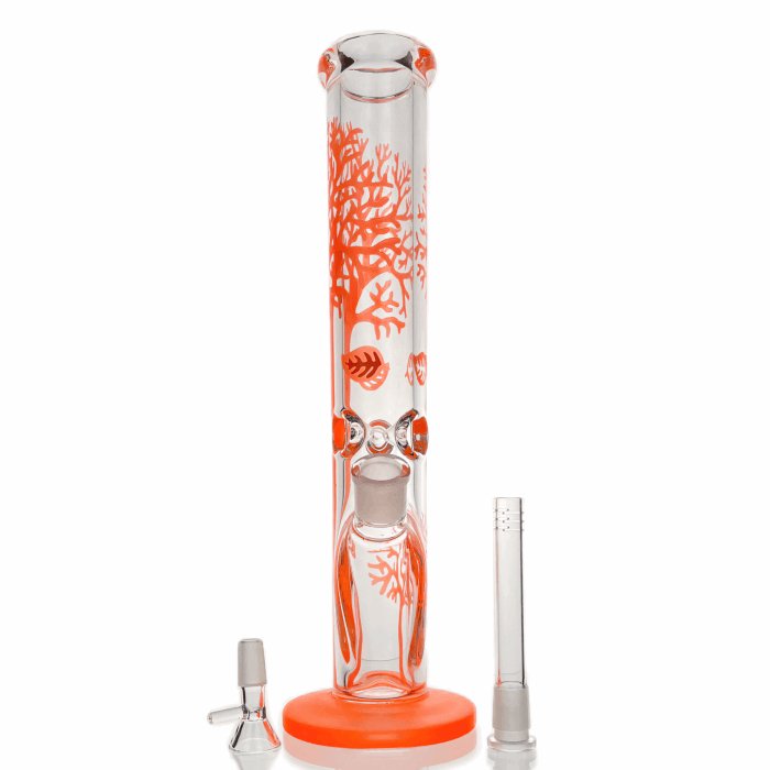 HBKing Tree Of Life Straight Tube Glass Bong 35cm - Bong Empire