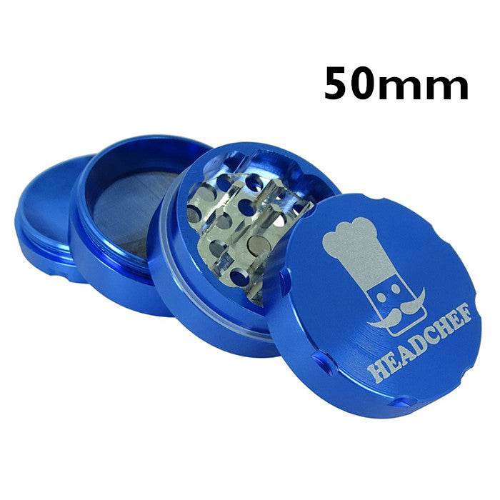 Headchef Blue Aluminium 4 Piece Grinder 50mm - Bong Empire