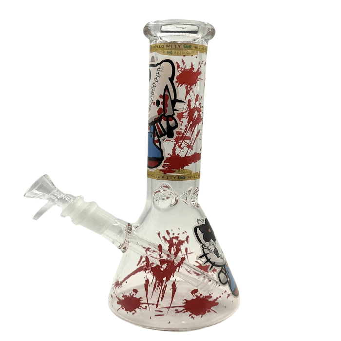 Hello Kitty Blood Spatter Beaker Glass Bong 25cm - Bong Empire