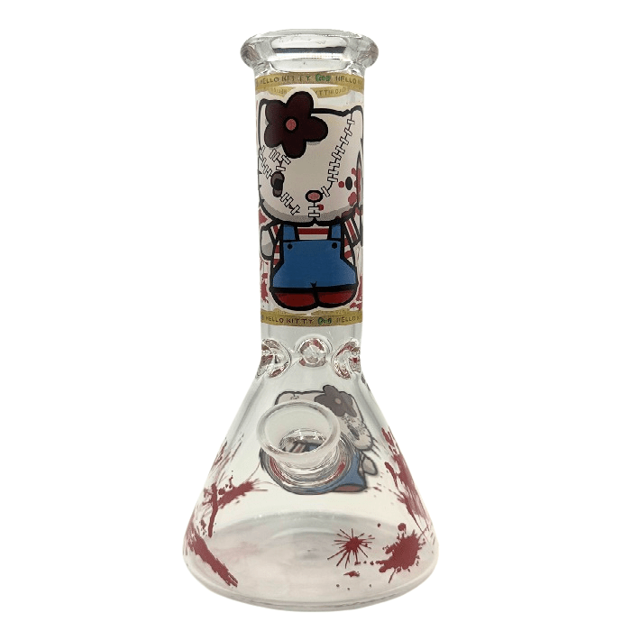 Hello Kitty Blood Spatter Beaker Glass Bong 25cm - Bong Empire