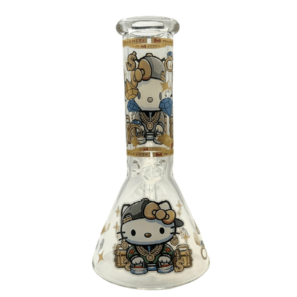 Hello Kitty Gold Chains Beaker Glass Bong 25cm - Bong Empire
