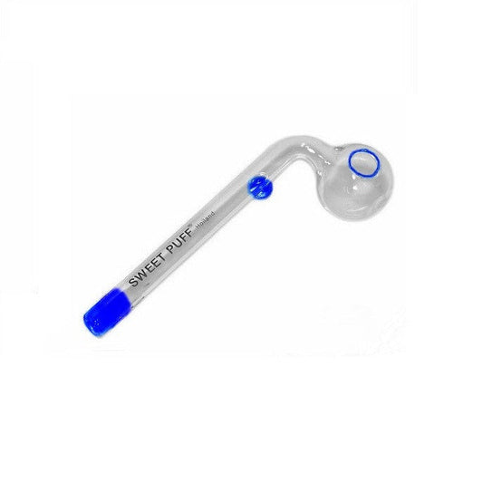 Sweet Puff Glass Pipe 12cm Blue