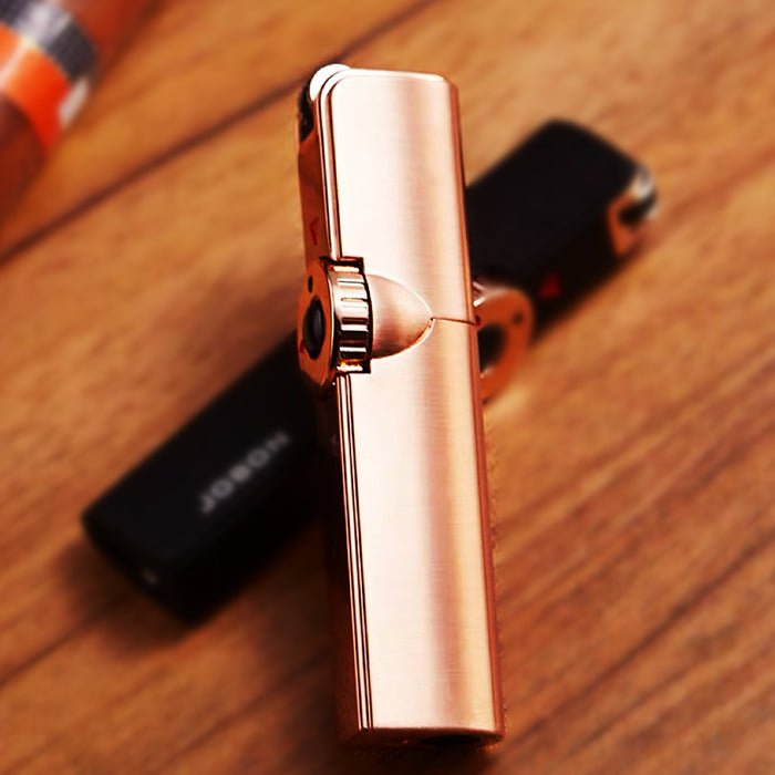 JOBON Rose Gold Flint Lit Slim Jet Lighter - Bong Empire