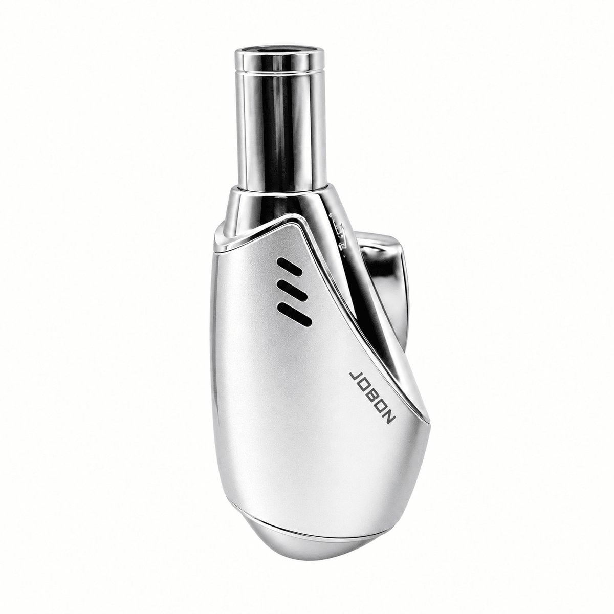 Jobon Vertical Egg Shape Jet Flame Lighter Silver