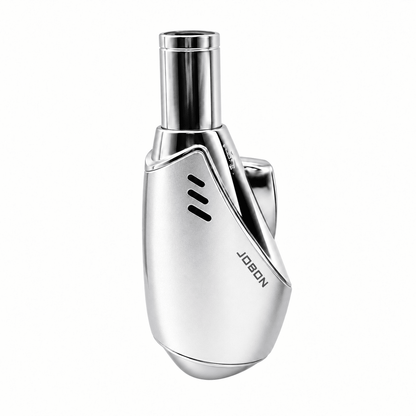Jobon Vertical Egg Shape Jet Flame Lighter Silver
