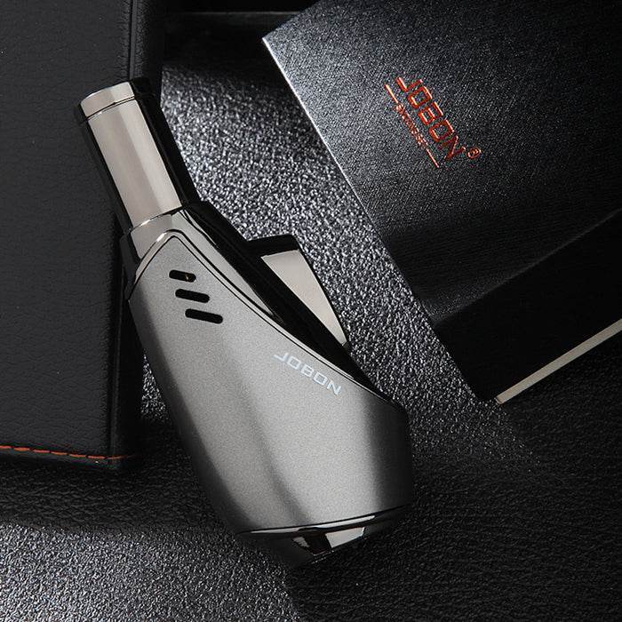 Jobon Vertical Egg Shape Jet Flame Lighter Grey