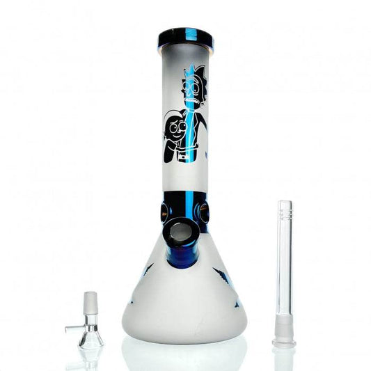 WEGE Rick & Morty Ice Catcher Beaker Water Pipe 32cm Blue - Bong Empire