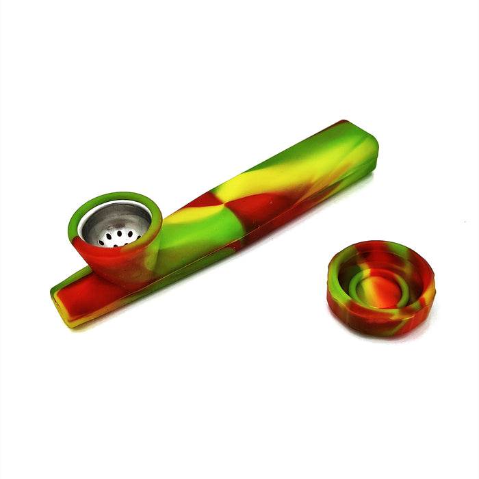 Kazili Silicone Hand Smoking Pipe Rasta - Bong Empire