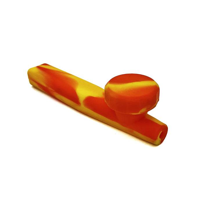 Kazili Silicone Hand Smoking Pipe Yellow Orange - Bong Empire