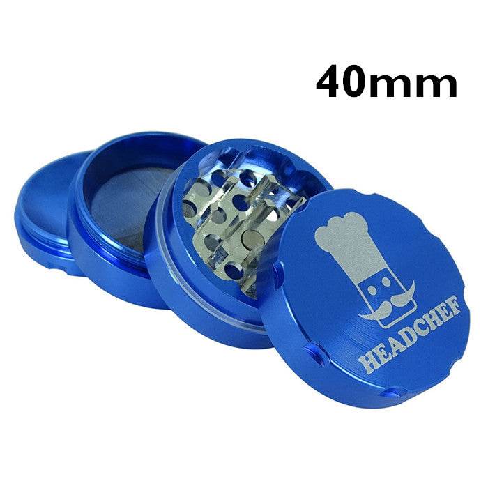 Headchef Blue Aluminium 4 Layers Grinder 40mm - Bong Empire