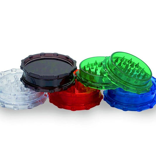 Large Acrylic Two Piece Herb Grinder 61mm - Bong Empire