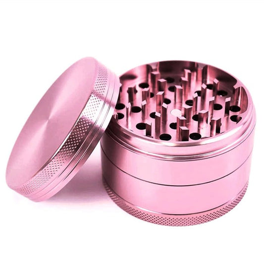 Light Pink 4 Layer Aluminum Alloy Herb Grinder 40mm - Bong Empire
