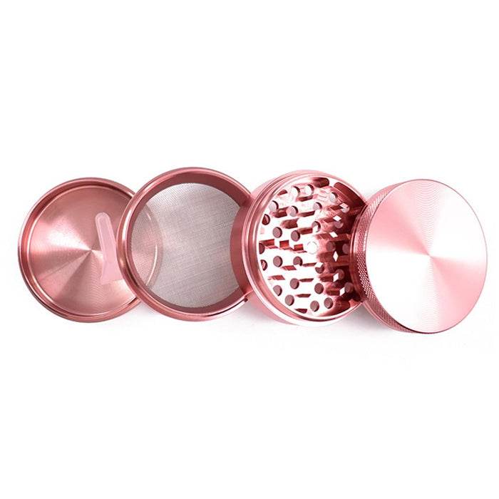 Light Pink 4 Piece Aluminium Alloy Grinder 40mm - Bong Empire