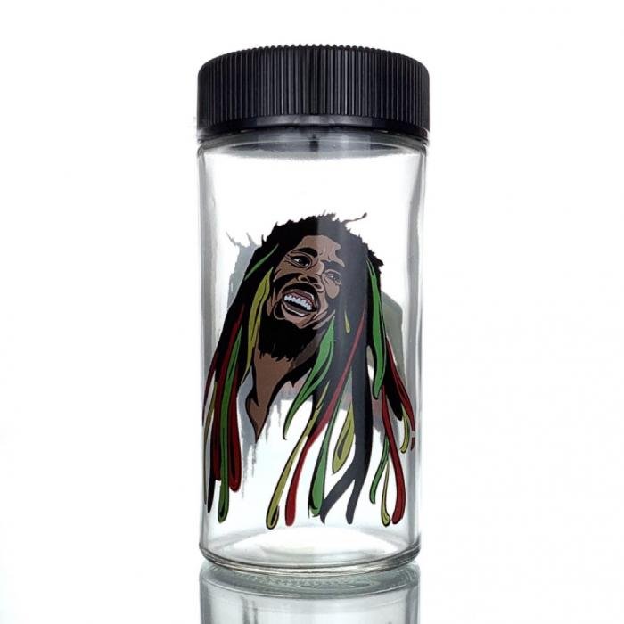 Marley 420 Screw On Top Lid Glass Jar 220mL - Bong Empire