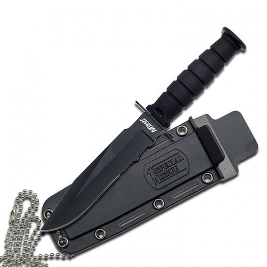 Mtech Nylon Fiber Sheath with Chain Black Knife 16cm - Bong Empire