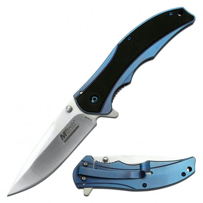 MTech Tinite Coated Blue Knife 12cm - Bong Empire