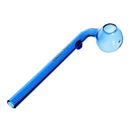 Blue Sweet Puff Glass Pipe 14cm