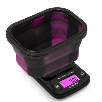On Balance Digital Scales With Blue Silicone Collapsible Bowl 0.01g - 100g - Bong Empire