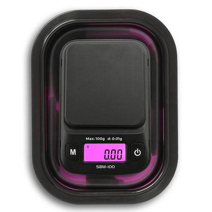 On Balance Digital Scales With Blue Silicone Collapsible Bowl 0.01g - 100g - Bong Empire