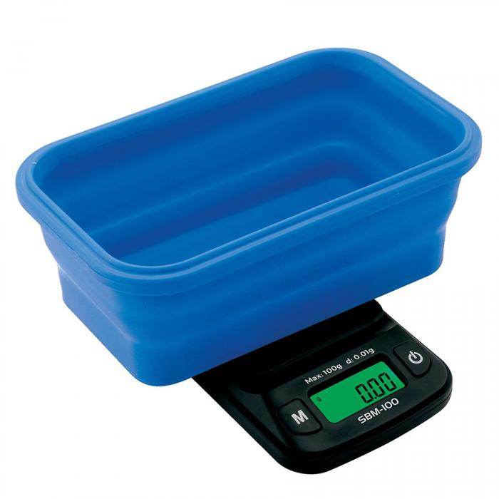 On Balance Digital Scales With Blue Silicone Collapsible Bowl 0.01g - 100g - Bong Empire