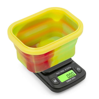 On Balance Digital Scales With Rasta Silicone Collapsible Bowl 0.01g - 100g - Bong Empire