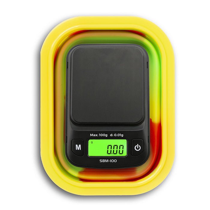 On Balance Digital Scales With Rasta Silicone Collapsible Bowl 0.01g - 100g - Bong Empire