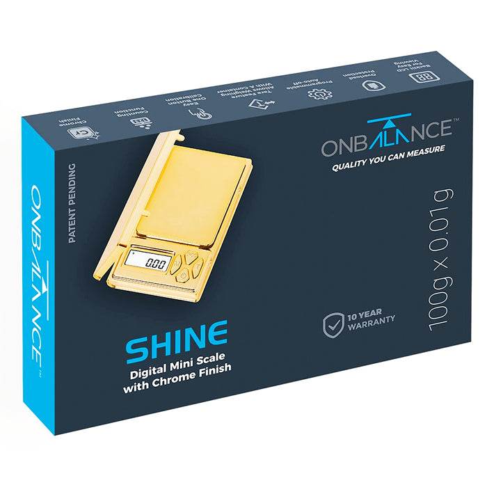 On Balance Shine Gold Chrome Digital Mini Scale 100g x 0.01g - Bong Empire
