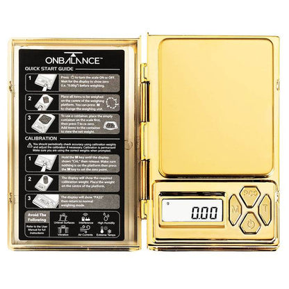 On Balance Shine Gold Chrome Digital Mini Scale 100g x 0.01g - Bong Empire