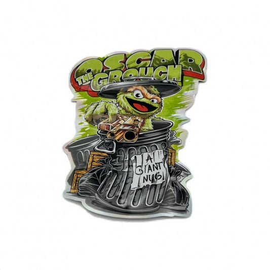 Oscar Grouch Die Cut Mylar Bag With Ziplock 10cm - Bong Empire