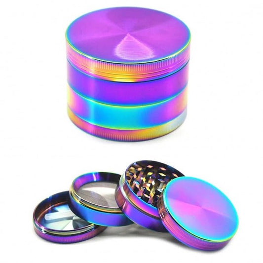 Rainbow 4 Pieces Zinc Alloy Herb Grinder 40mm - Bong Empire