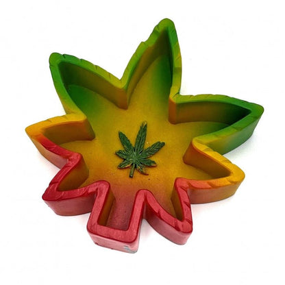 Rasta Hemp Leaf Resin Ashtray - Bong Empire