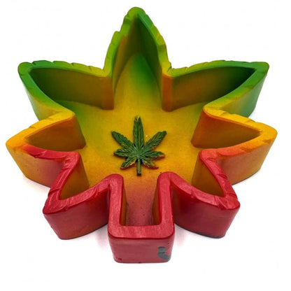 Rasta Hemp Leaf Resin Ashtray - Bong Empire