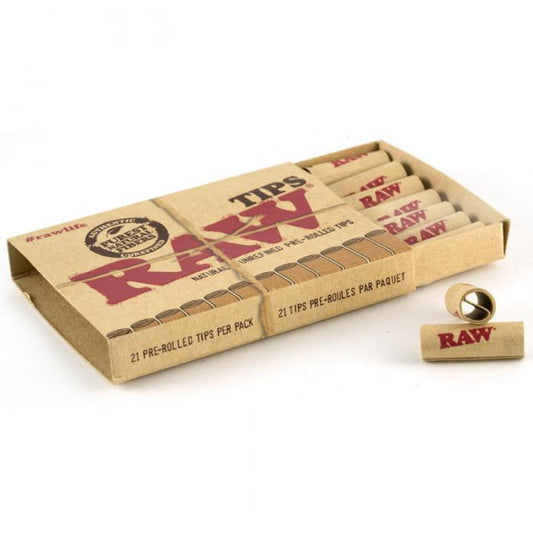 Raw Filter Pre Rolled Tips 21 Per Box - Bong Empire