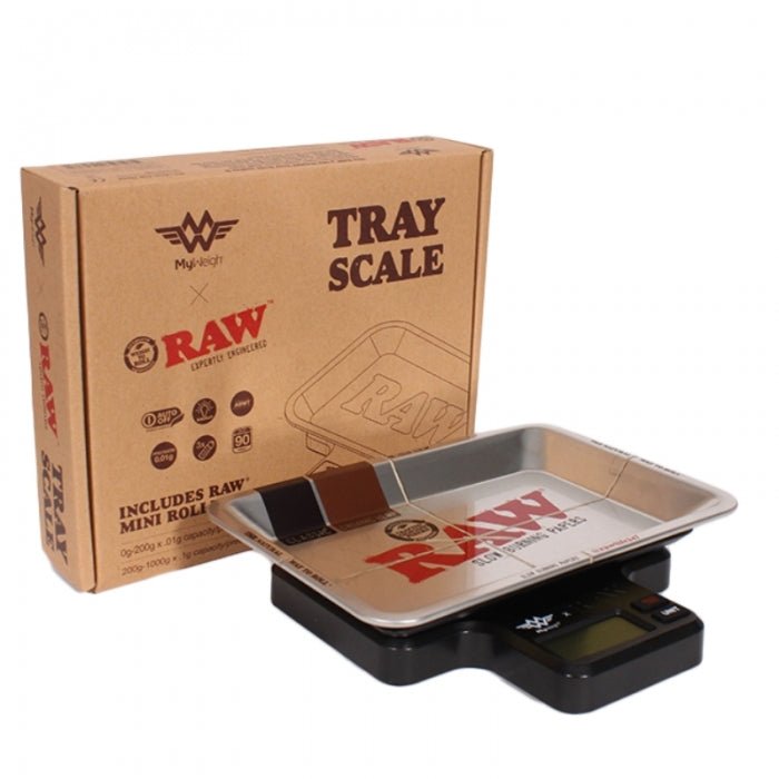 RAW MyWeigh Tray Scale – 200g x 0.01g / 1000g x 0.1g with Limited Edition Tray - Bong Empire
