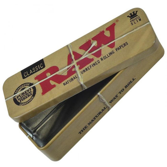 Raw Roll Caddy Metal Tin King Slim - Bong Empire