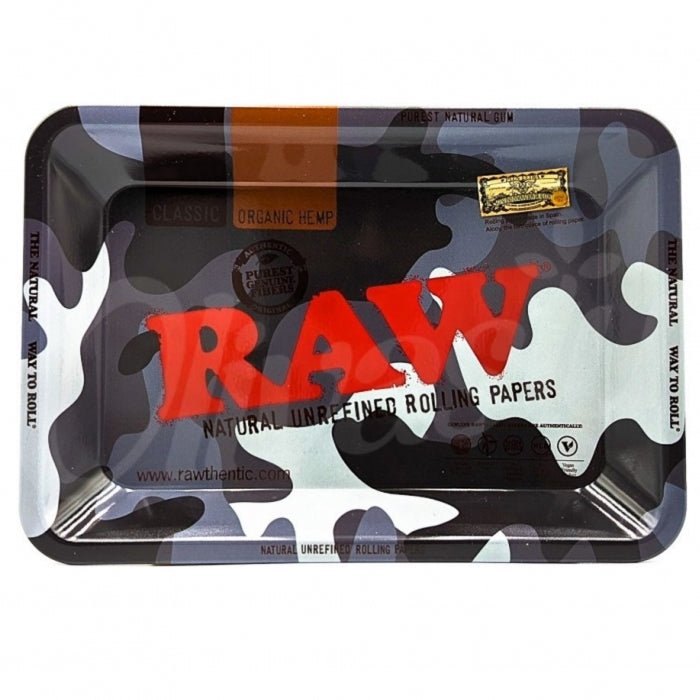 RAW Urban Camo Metal Rolling Tray 18cm x 12.5cm - Bong Empire