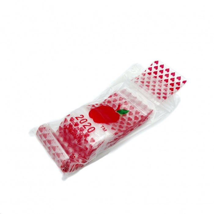 Red Heart Resealable Plastic Bags 50x50mm 100 Pack - Bong Empire