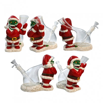Silicone Zombie Santa Water Pipe 17cm – Festive Collectible Design