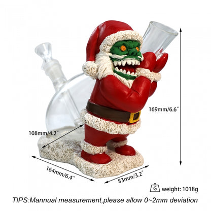 Silicone Zombie Santa Water Pipe 17cm – Festive Collectible Design