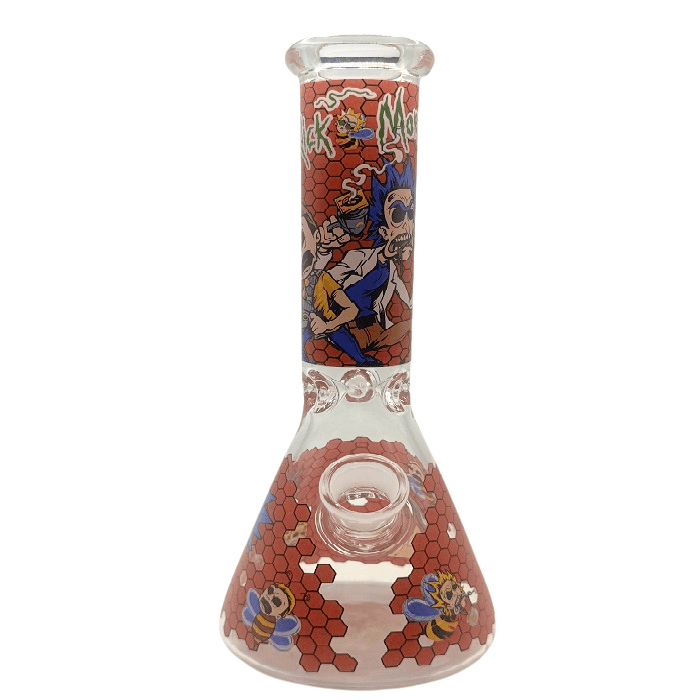 Rick And Morty Red Honeycomb Beaker Glass Bong 25cm - Bong Empire
