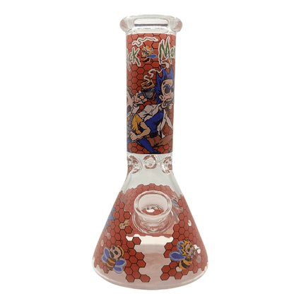 Rick And Morty Red Honeycomb Beaker Glass Bong 25cm - Bong Empire