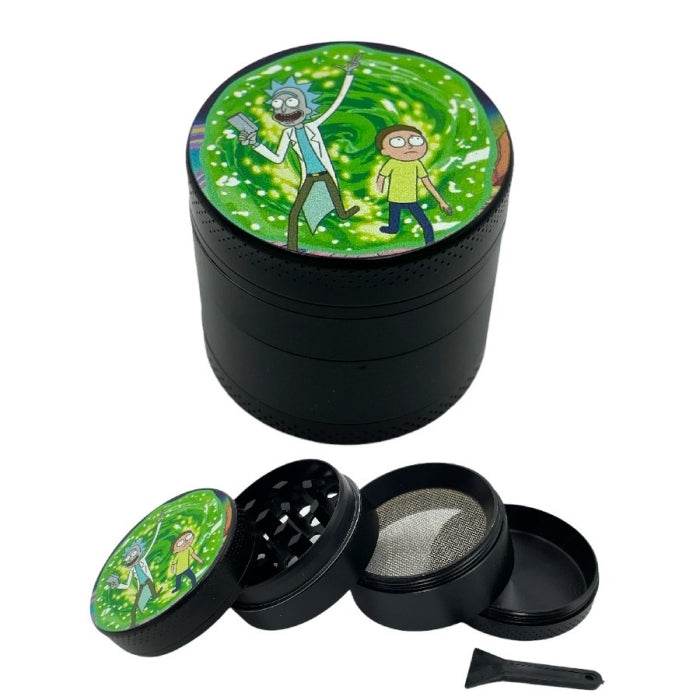 Rick & Morty Zinc Alloy 4 Piece Grinder 40mm - Bong Empire