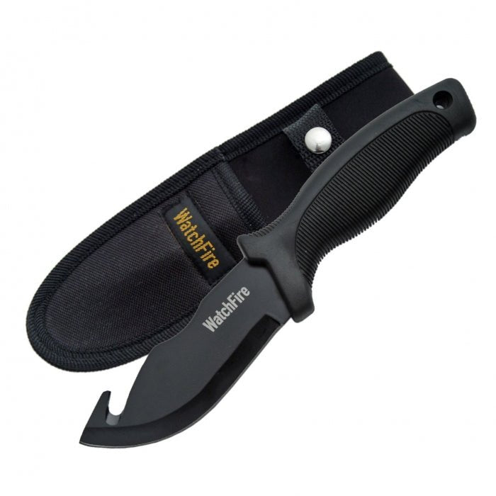 Rite Edge Gut Hook Black Rubber Handle Knife - Bong Empire