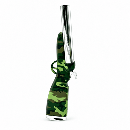 Shotgun Double Jet Flame Lighter 11cm Green Camo