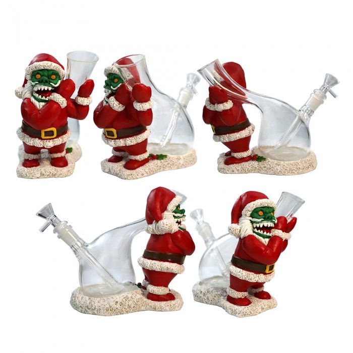Silicone Zombie Santa Water Pipe 17cm – Festive Collectible Design - Bong Empire