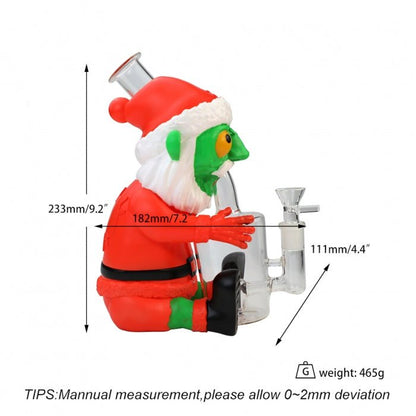 Silicone Zombie Santa Water Pipe 23cm – Festive Collectible Design - Bong Empire