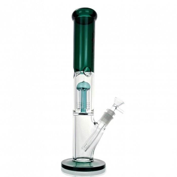 Six Arm Percolator Straight Tube Glass Bong 36cm - Bong Empire