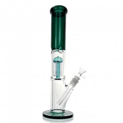Six Arm Percolator Straight Tube Glass Bong 36cm - Bong Empire