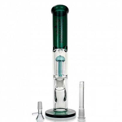 Six Arm Percolator Straight Tube Glass Bong 36cm - Bong Empire