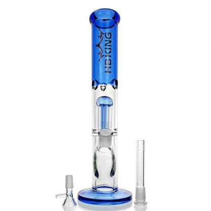 Six Arm Percolator Straight Tube Glass Bong 36cm - Bong Empire